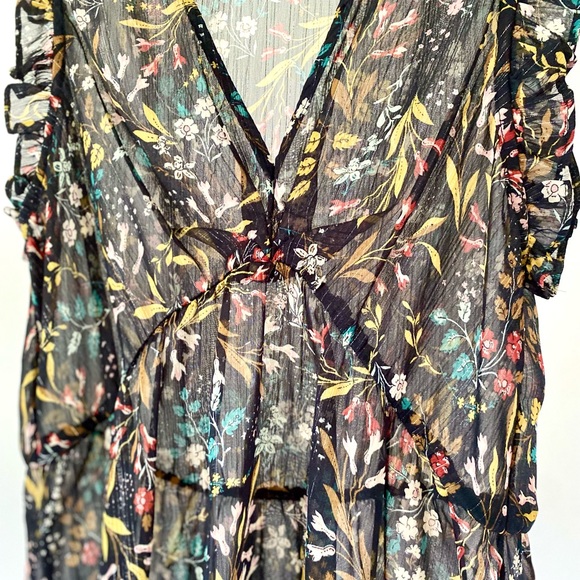 Zara Floral Ruffle Sleeve Blouse - Picture 4 of 6